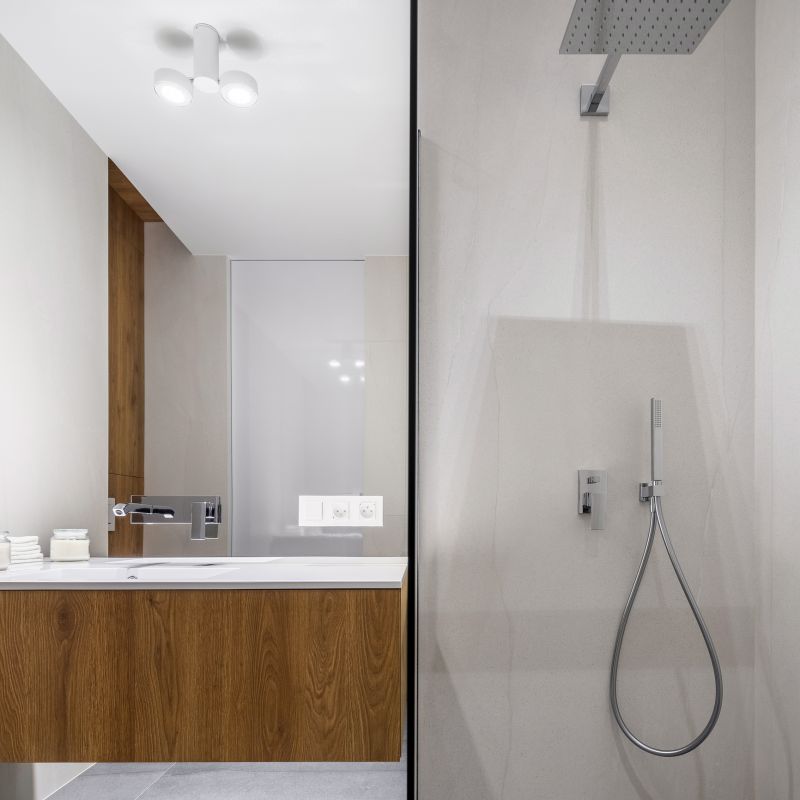 Modern Shower with Lighting Accents